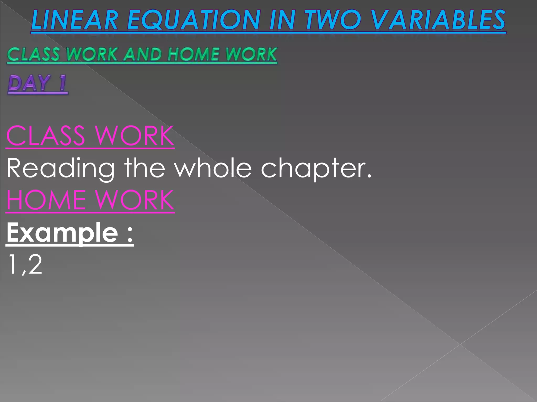 LINEAR EQUATION IN TWO VARIABLES | PPTX