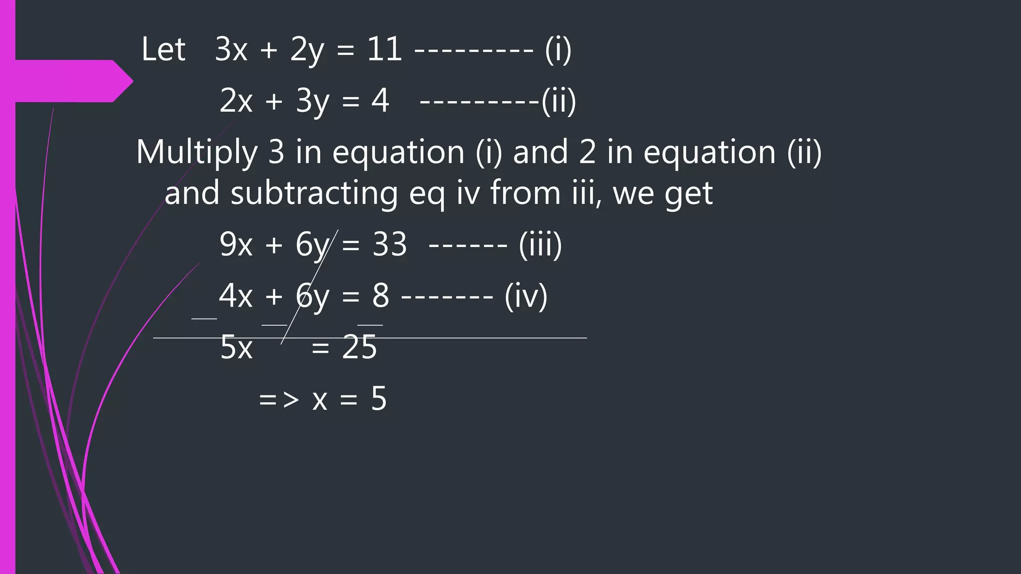 Linear equation in two variables | PPTX | Physics | Science