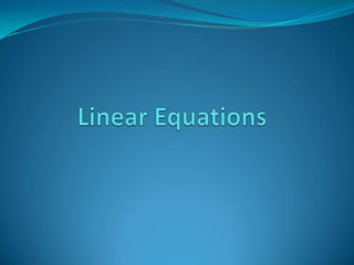 Linear equations | PPTX