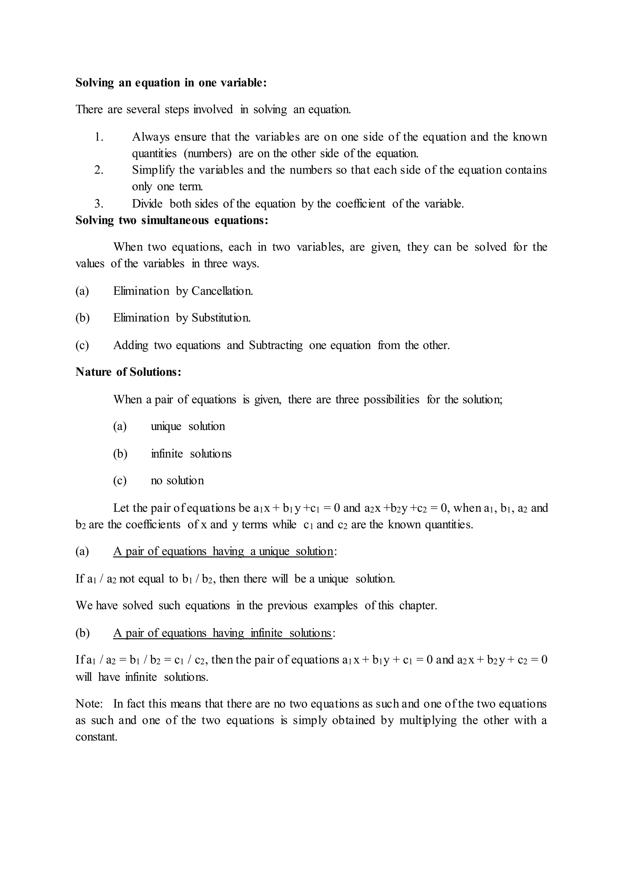 Linear equations | DOCX