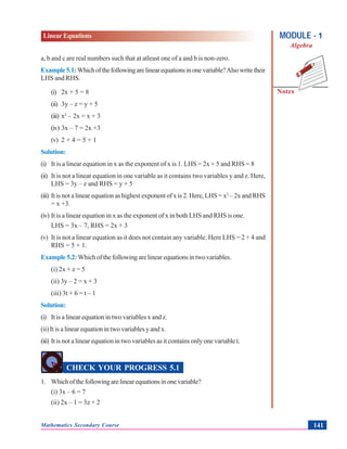Linear equations /Algebra | PDF