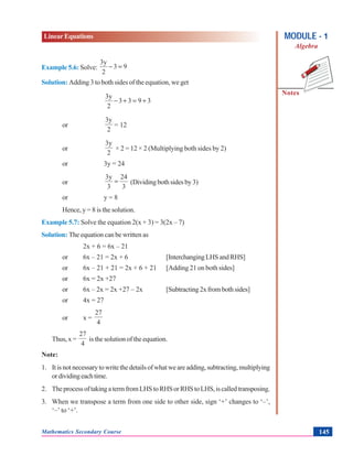 Linear equations /Algebra | PDF