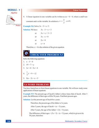 Linear equations /Algebra | PDF