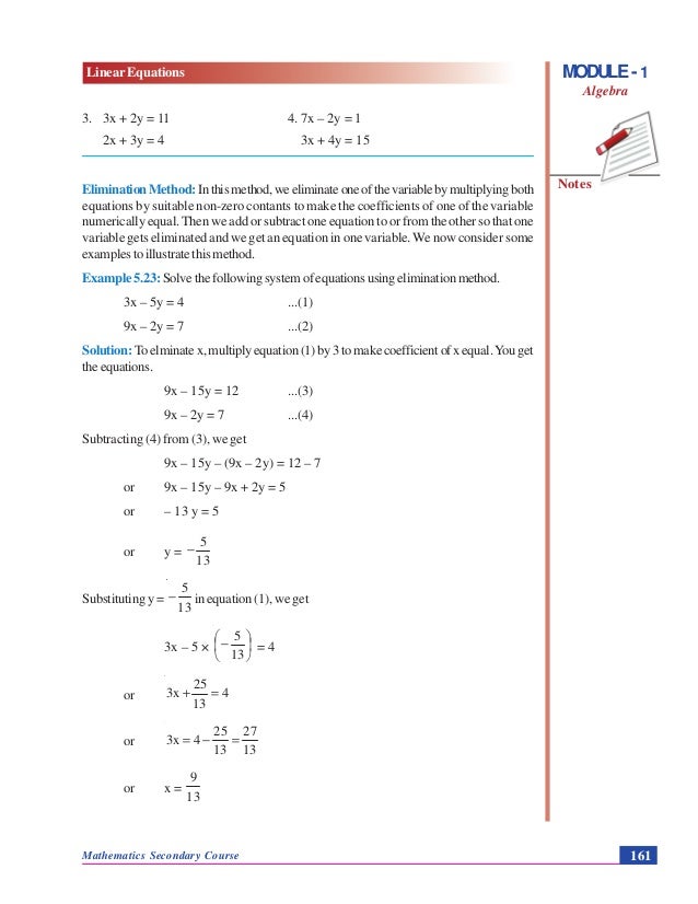 Linear Equations Algebra Linear Equations Algebra
