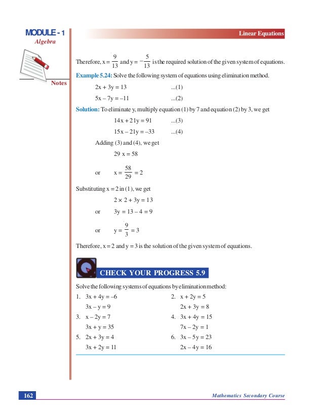 Linear Equations Algebra