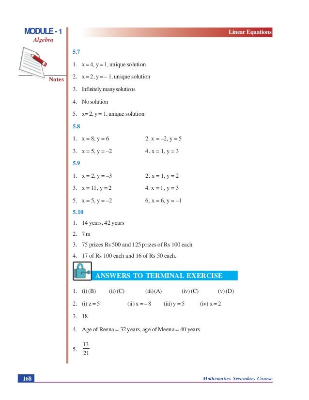 Linear Equations Algebra