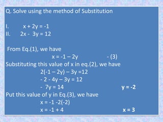 Linear equations Class 10 by aryan kathuria | PPTX