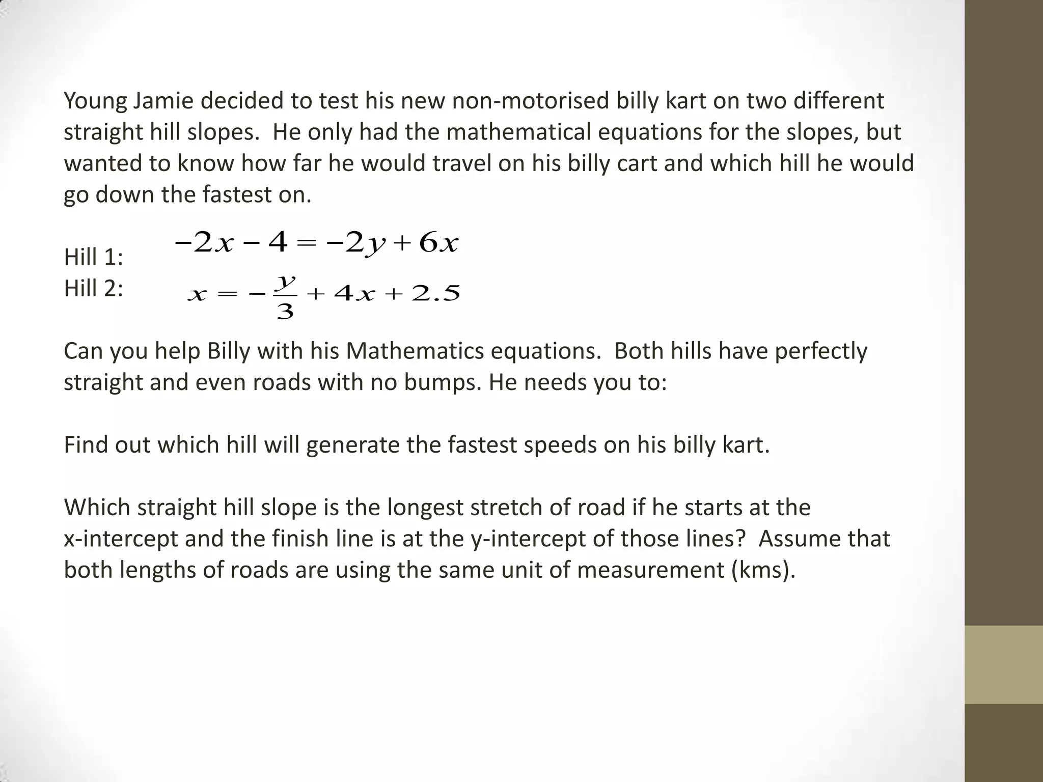 Linear equations challenge question | PPTX