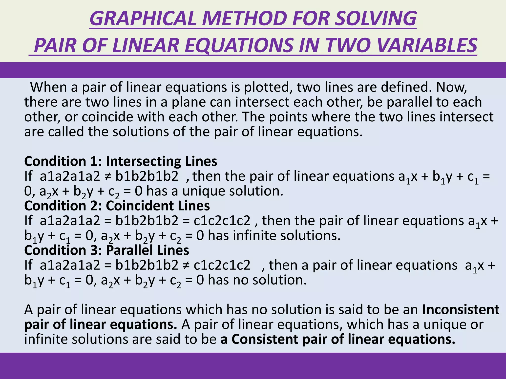 Linear equations in 2 variables | PPTX