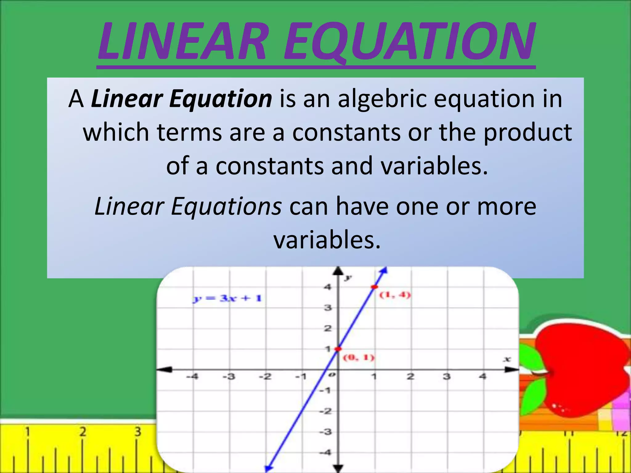 Linear equations in 2 variables | PPTX