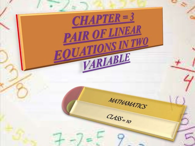 Linear equations in 2 variables | PPTX
