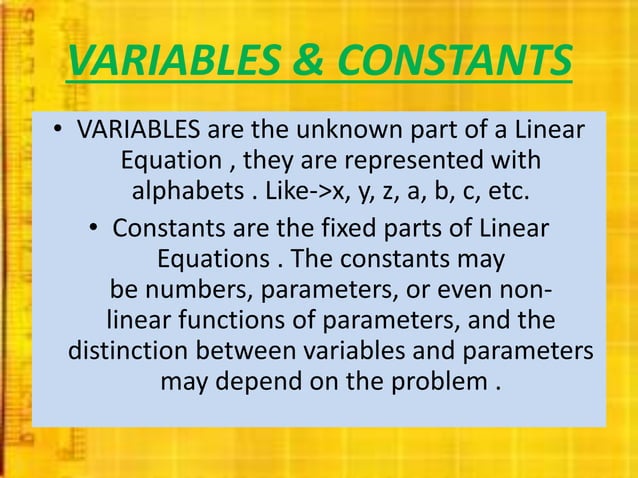 Linear equations in 2 variables | PPTX