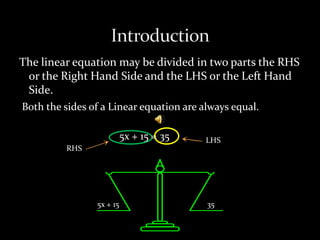 Linear equations in one variable | PPTX