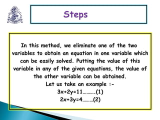 Linear equations in two variables