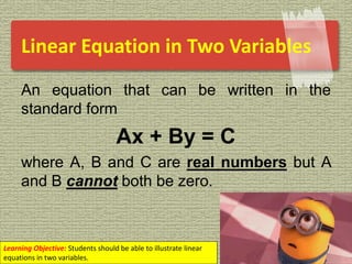 Linear Equations in Two Variables | PDF