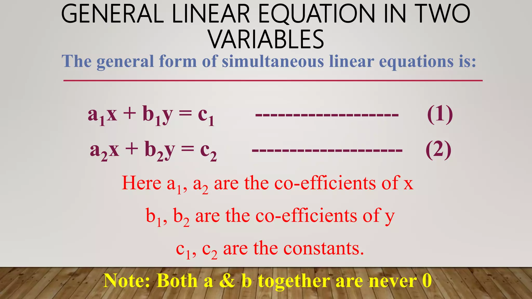 Linear equations in two variables | PPTX