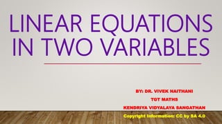 Linear equations in two variables | PPTX