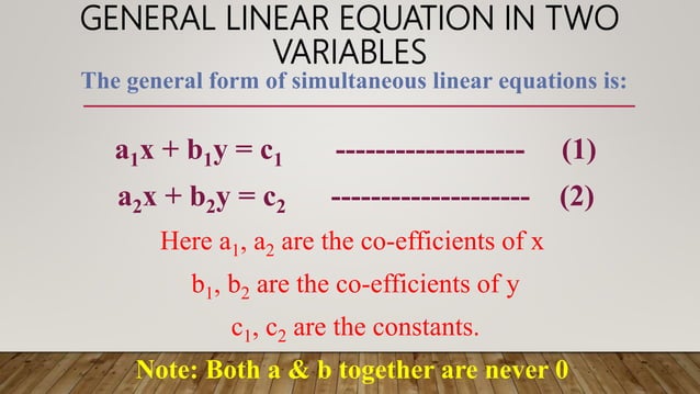 Linear equations in two variables | PPTX