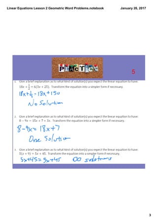 Linear Equations Lesson 2 Geometric Word Problems.notebook
3
January 26, 2017
5
 