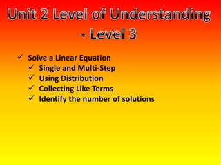 Linear equations review | PPT