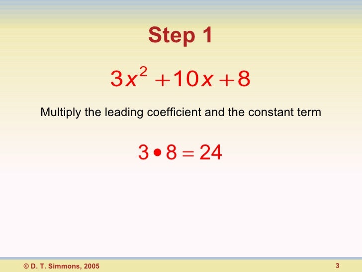 Factoring Trinomials