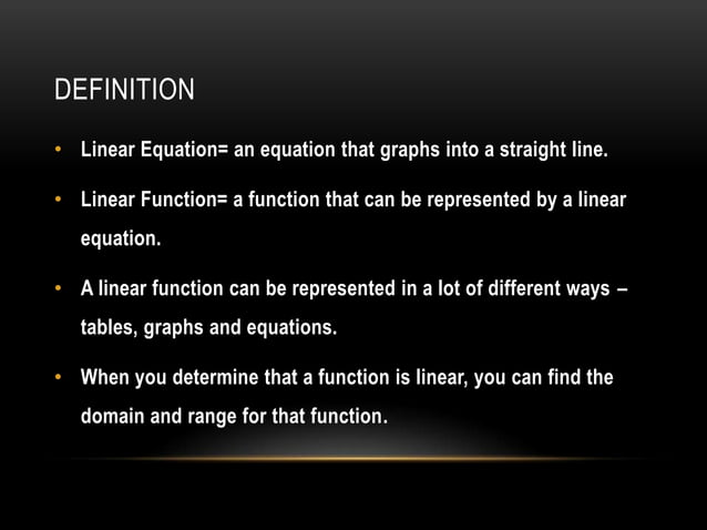 Linear functions | PPTX | Physics | Science