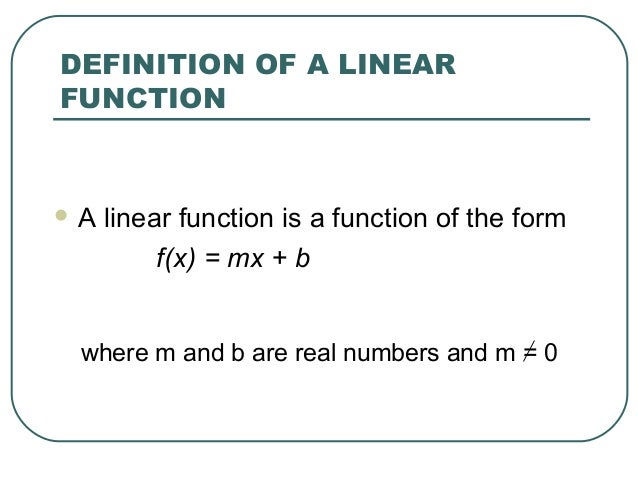 Linear function and slopes of a line