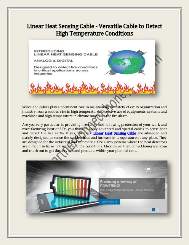 Linear Heat Sensing Cable Versatile Cable to Detect High Temperatur…