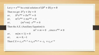 Homogeneous Linear Differential Equations | PPTX
