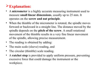 Linear Measuring Instruments and Errors in Measurements | PPTX