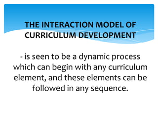 Linear model of Curriculum