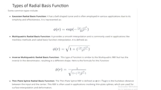 Types of Radial Basis Function
 