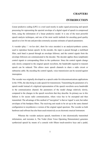 Linear predictive coding documentation | PDF