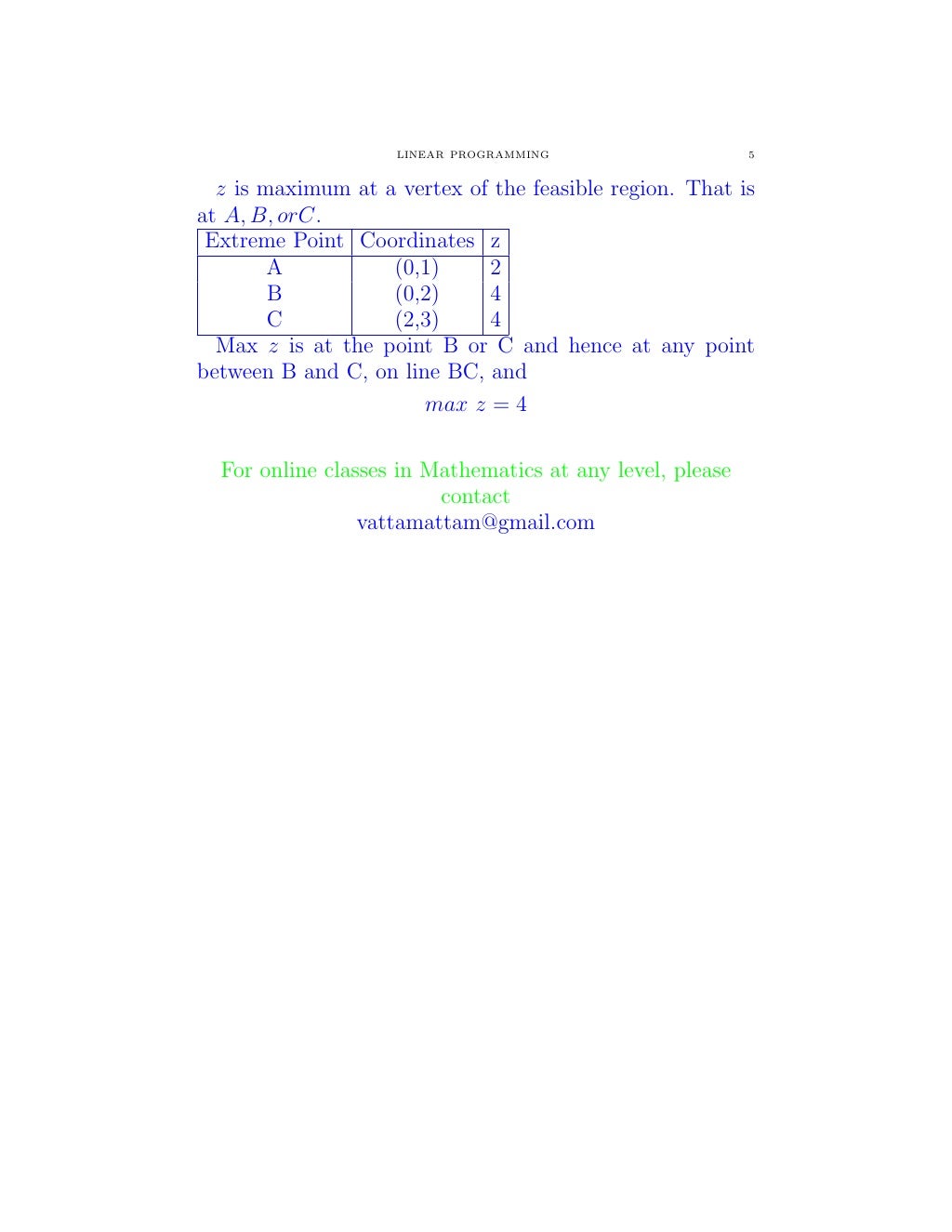 Problems in Linear Programming 2