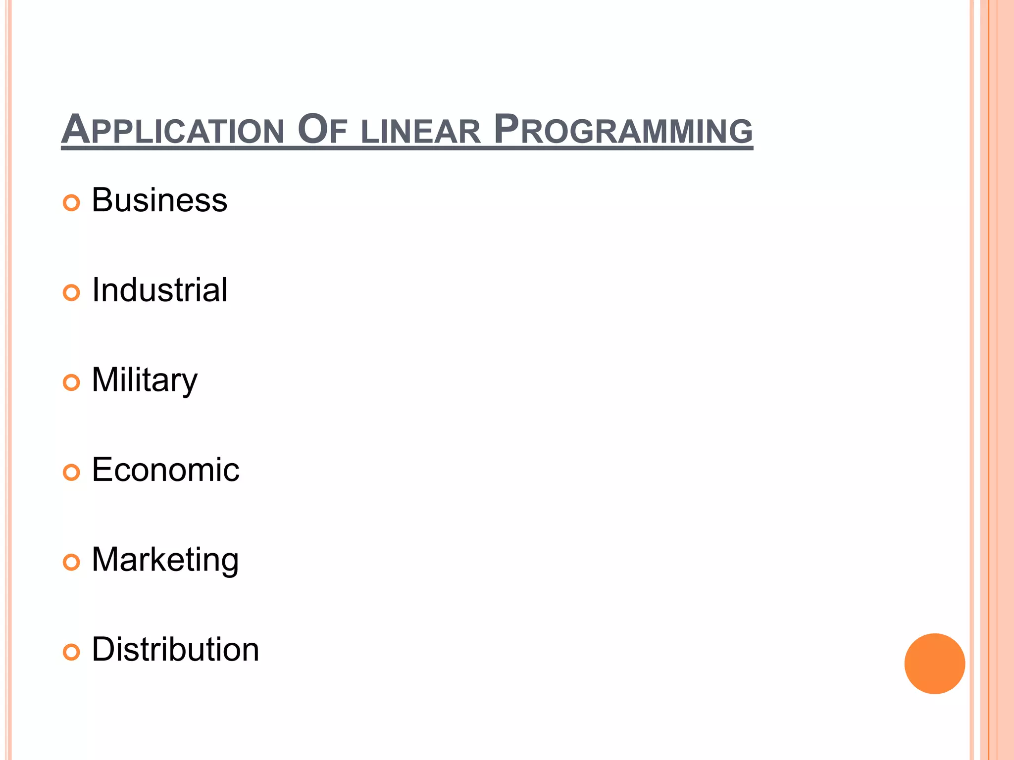 Linear programing | PPSX | Computer Software and Applications | Computing