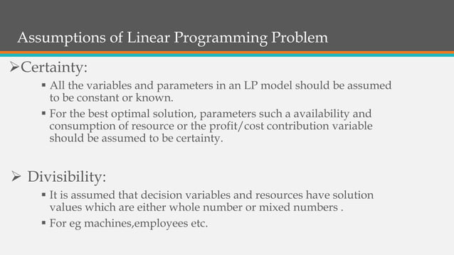 Linear programing | PPT