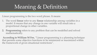 Linear programing | PPT