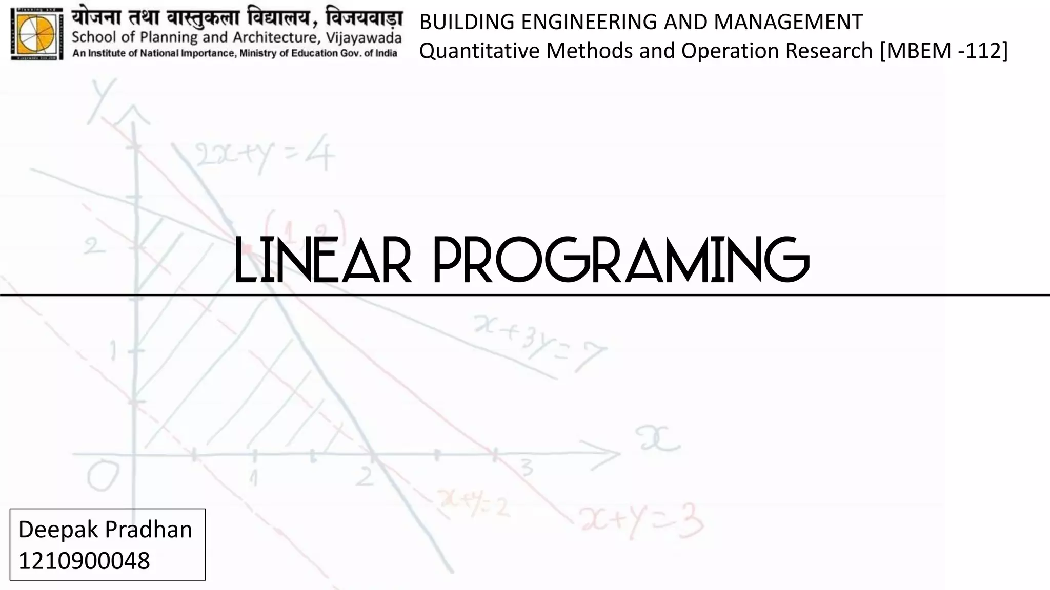 Linear programing | PDF | Physics | Science
