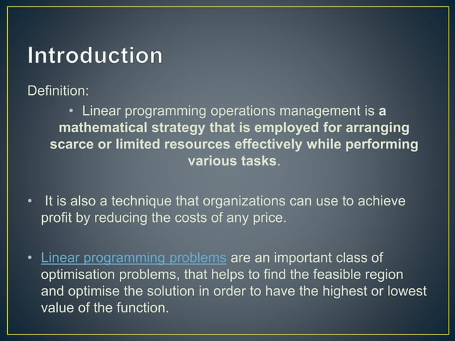 Linear Programing.pptx | Programming Languages | Computing