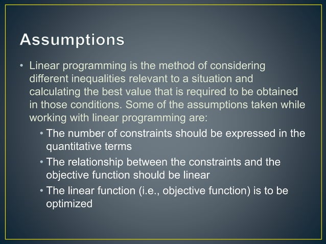 Linear Programing.pptx | Programming Languages | Computing