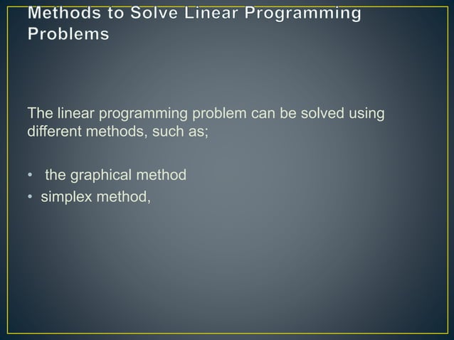 Linear Programing.pptx | Programming Languages | Computing