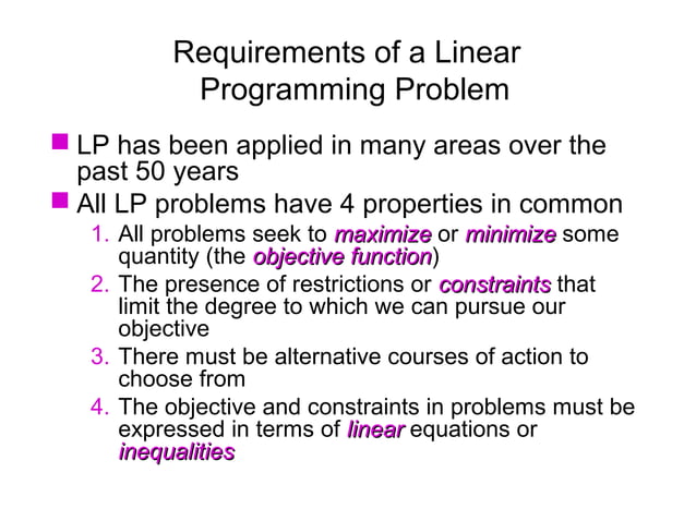 Linear programming 1 | PPT