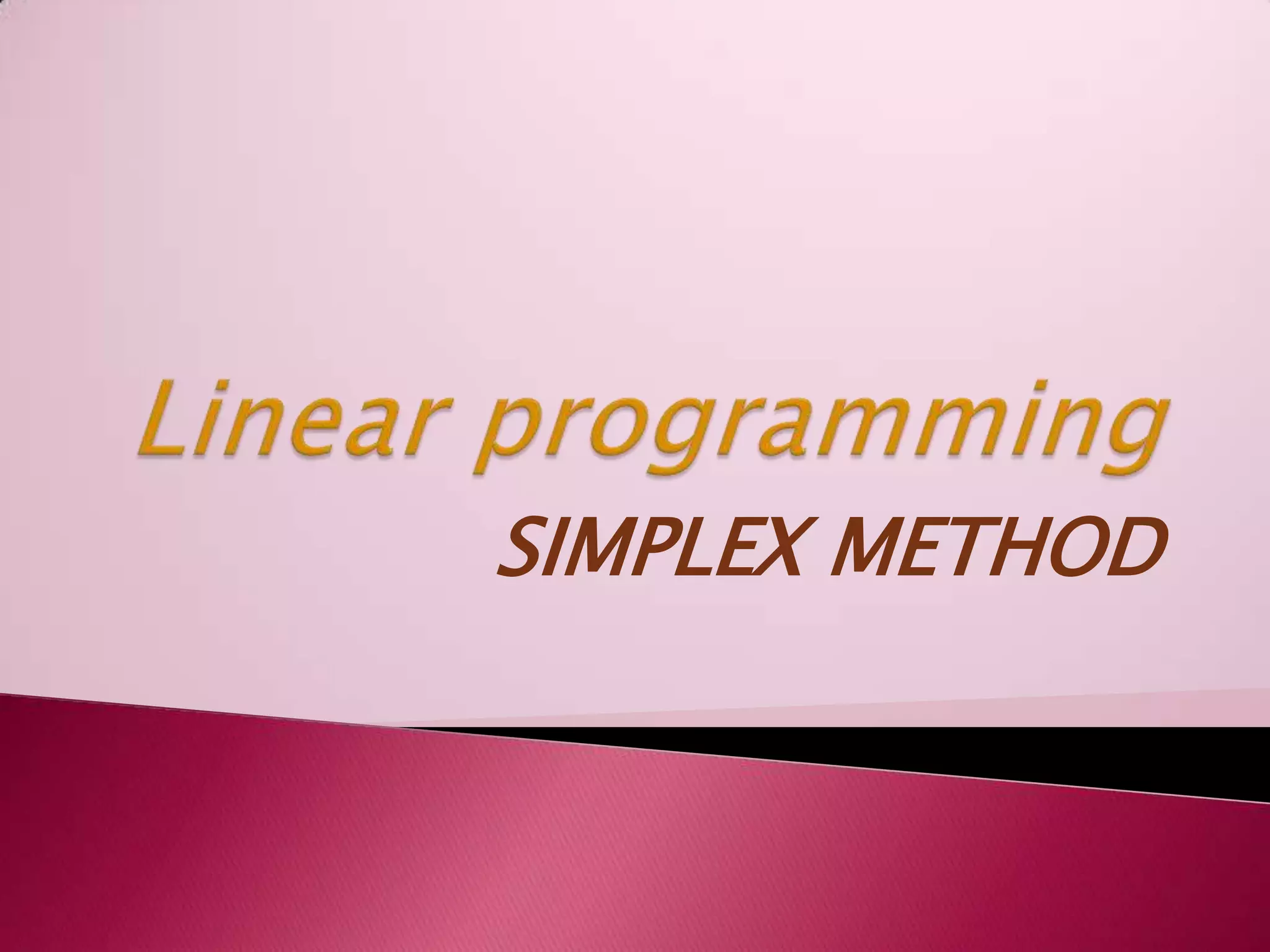 Linear programming | PPT