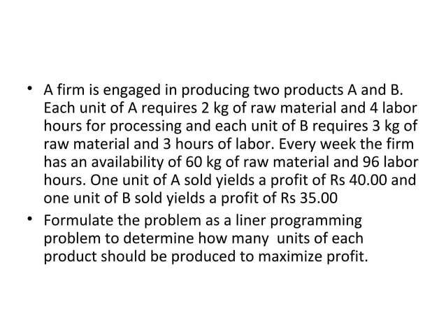 Linear programming | PPT