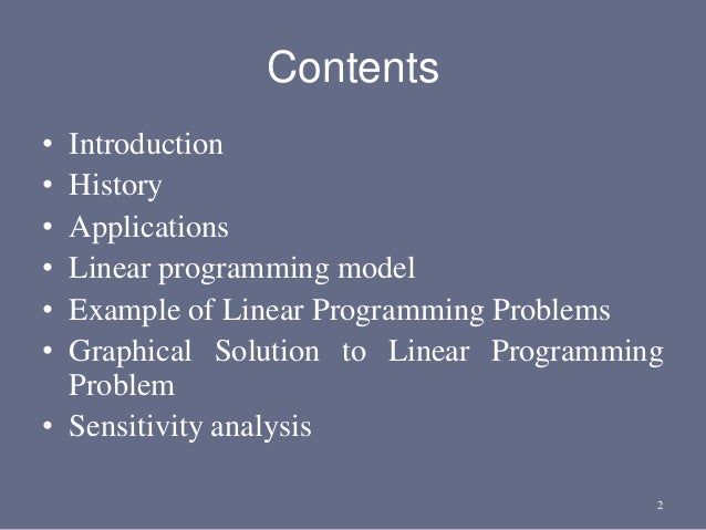 Linear programming