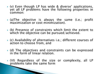 Linear programming | PPTX | Business | Business and Finance
