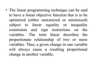 Linear programming | PPTX