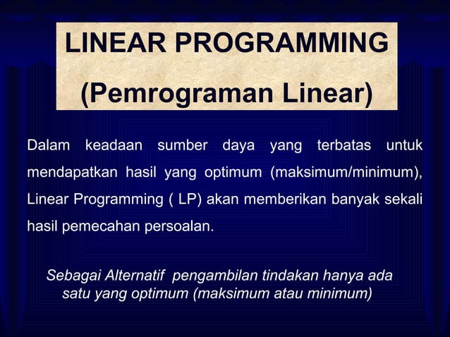 Linear programming | PPT