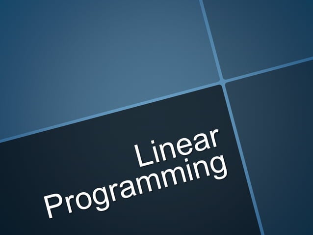 Linear programming | PPT