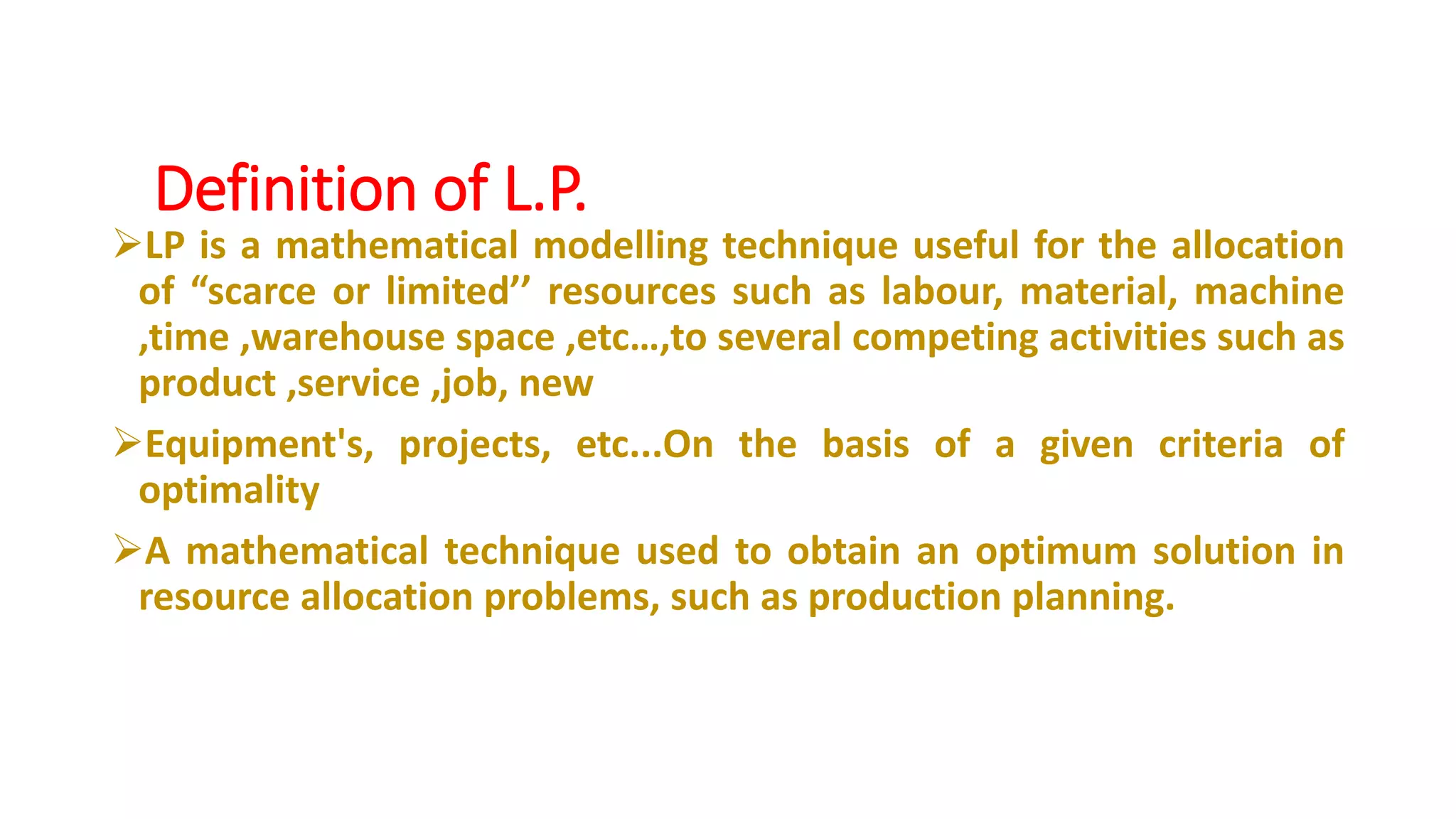 Linear programming | PPTX